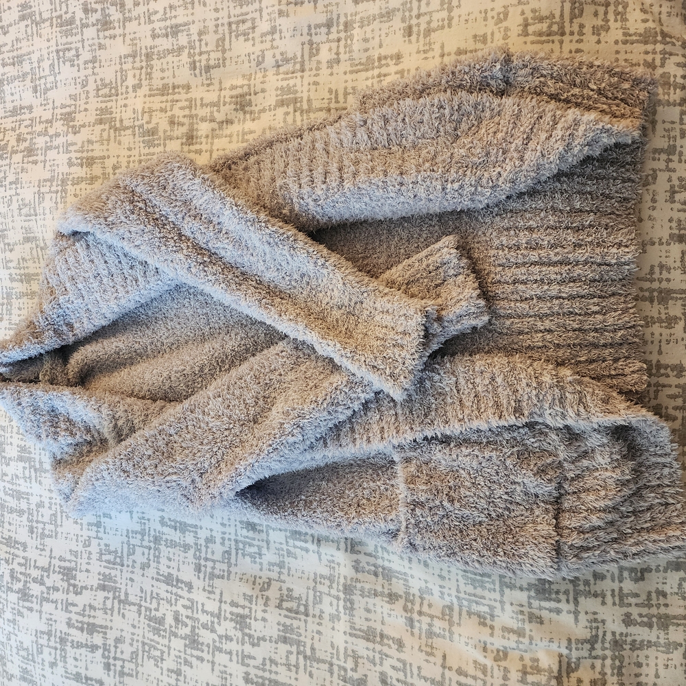 Gray and White Fuzzy Blanket